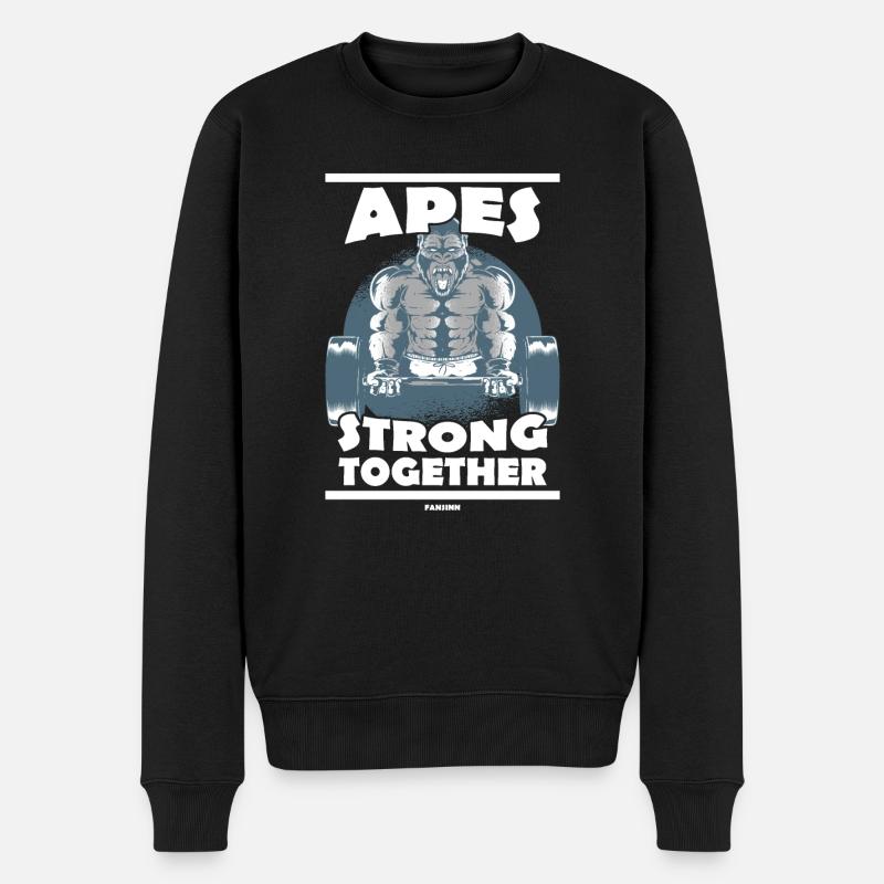 Apes Strong Together - Männer Premium Bio Pullover - Schwarz