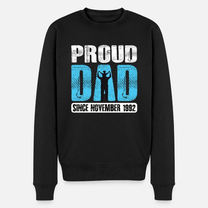 Fier papa depuis novembre 1992 - Pull Premium bio Homme - noir