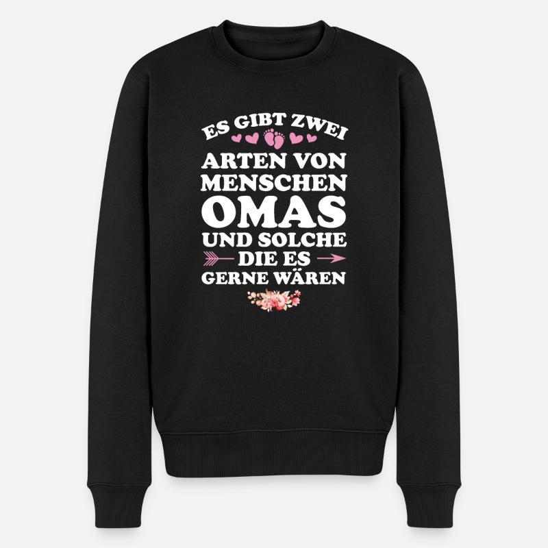 Oma Großmutter Großmütter Geschenk - Männer Premium Bio Pullover - Schwarz