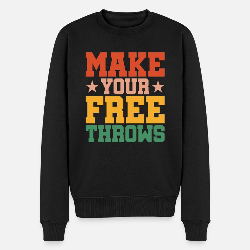 Make Your Free Throws - Männer Premium Bio Pullover - Schwarz