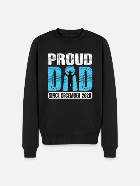 Proud Dad Since December 2020 - Men's Premium Organic Jumper - black