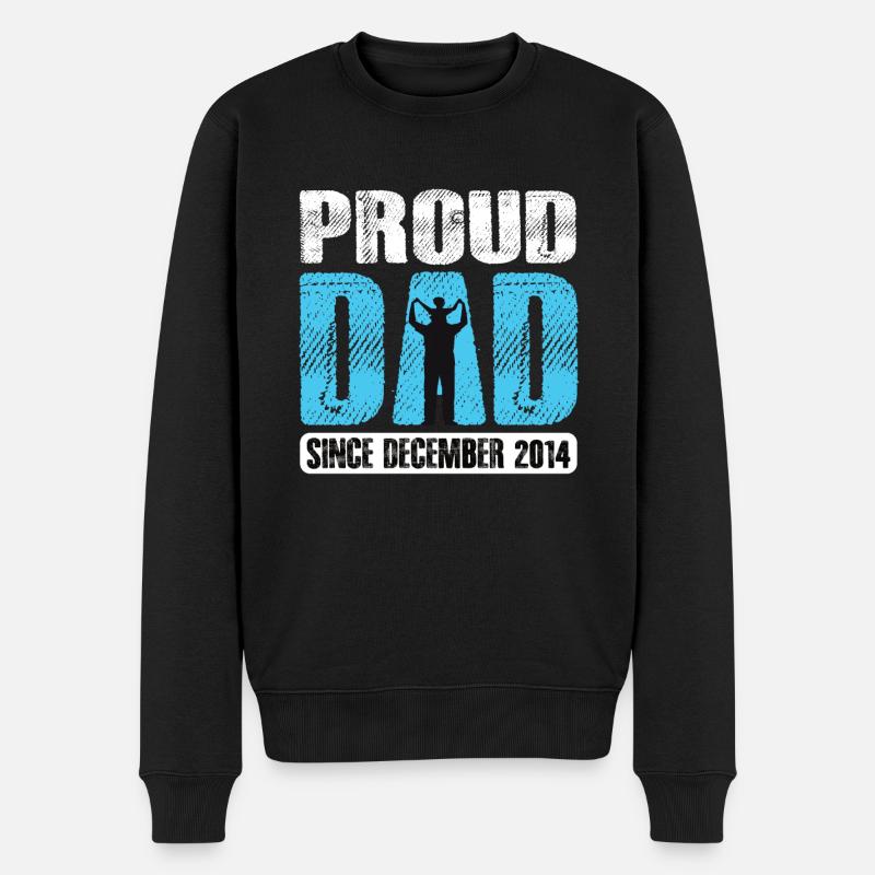 Proud Dad Since December 2014 - Männer Premium Bio Pullover - Schwarz