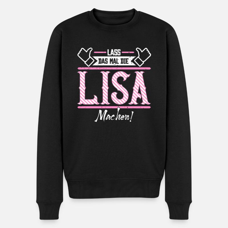Lisa Geschenkidee Geschenk Geburtstag - Männer Premium Bio Pullover - Schwarz