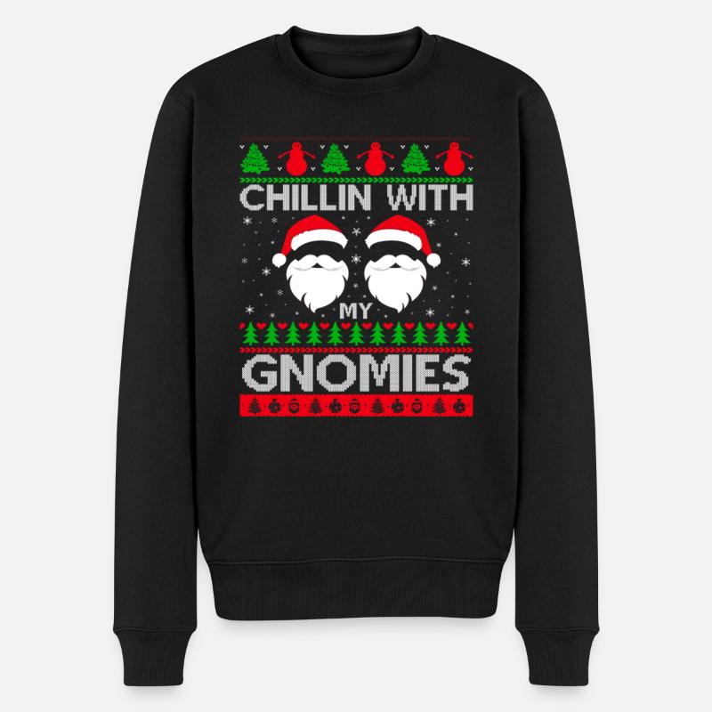 Chilling avec mes gnomies - Pull Premium bio Homme - noir