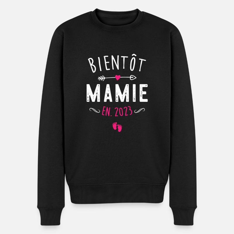 bientôt Mamie 2023 Nouvelle Naissance Grossesse - Pull Premium bio Homme - noir