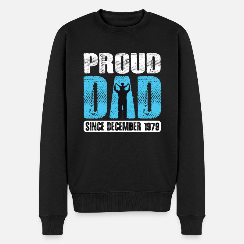 Proud Dad Since December 1979 - Männer Premium Bio Pullover - Schwarz