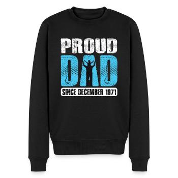 Proud Dad Since December 1971 - Männer Premium Bio Pullover - Schwarz - Vorne - Nico (187cm)