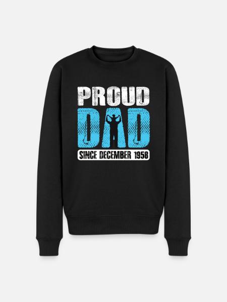 Proud Dad Since December 1958 - Men's Premium Organic Jumper - black