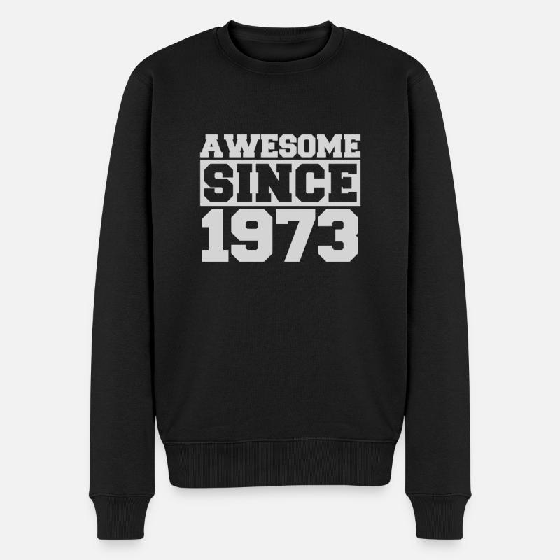 Awesome since 1973 - Männer Premium Bio Pullover - Schwarz