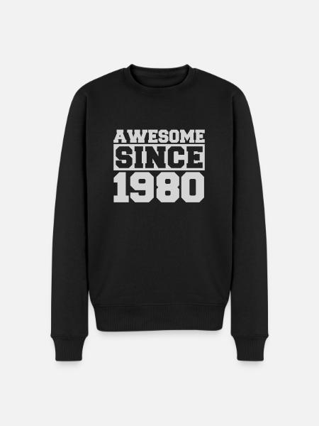Awesome since 1980 - Männer Premium Bio Pullover - Schwarz