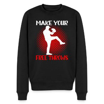 Make Your Free Throws 3 - Men's Premium Organic Jumper - black - Front - Nico (187cm)