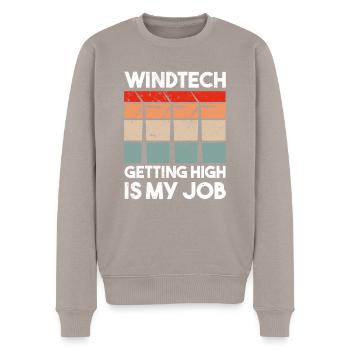 Wind turbine technician wind farm wind power - Men's Premium Organic Jumper - taupe - Front - Nico (187cm)
