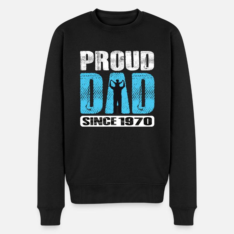 Fier papa depuis 1970 - Pull Premium bio Homme - noir