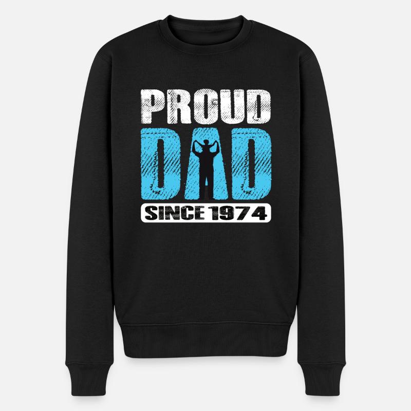 Fier papa depuis 1974 - Pull Premium bio Homme - noir