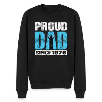 Proud Dad Since 1976 - Men's Premium Organic Jumper - black - Front - Nico (187cm)
