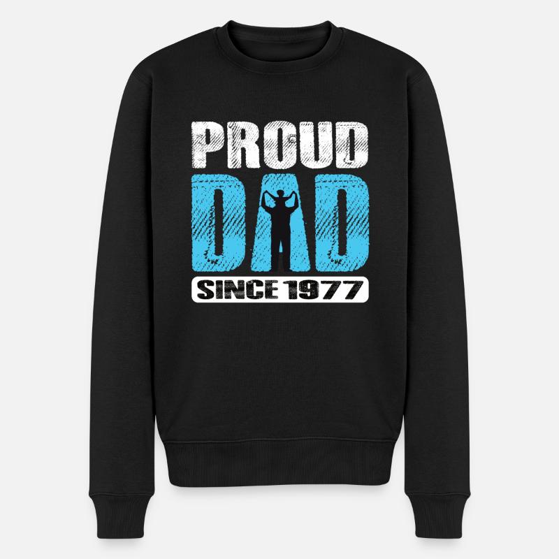 Fier papa depuis 1977 - Pull Premium bio Homme - noir
