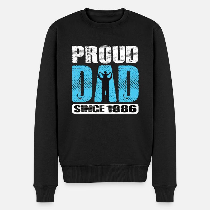 Fier papa depuis 1986 - Pull Premium bio Homme - noir