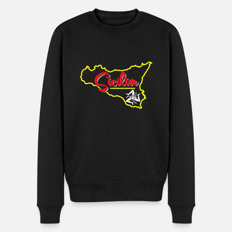 Sicile drapeau Sicile Palerme Italie - Pull Premium bio Homme - noir