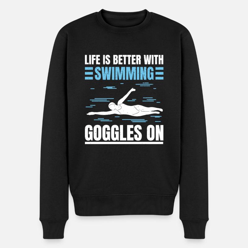 Schimmer Schwimmen Life Is Better With Swim - Männer Premium Bio Pullover - Schwarz