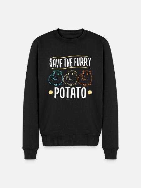 Save The Furry Potato - Männer Premium Bio Pullover - Schwarz