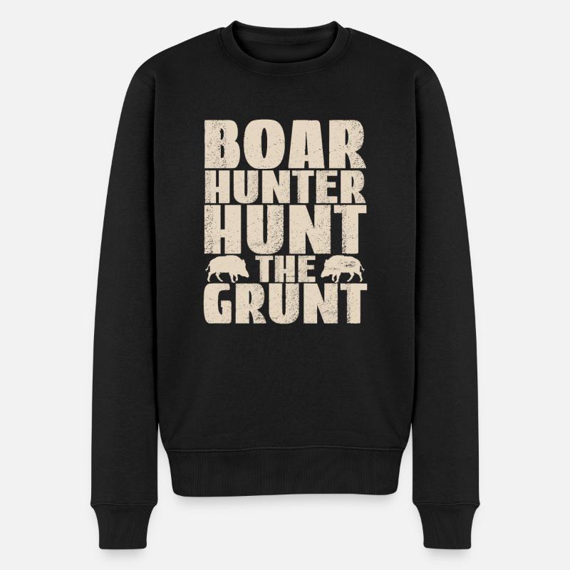 Chasse au sanglier chasseur sanglier - Pull Premium bio Homme - noir