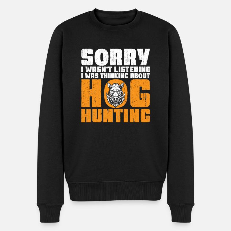 Chasse au sanglier chasseur sanglier - Pull Premium bio Homme - noir