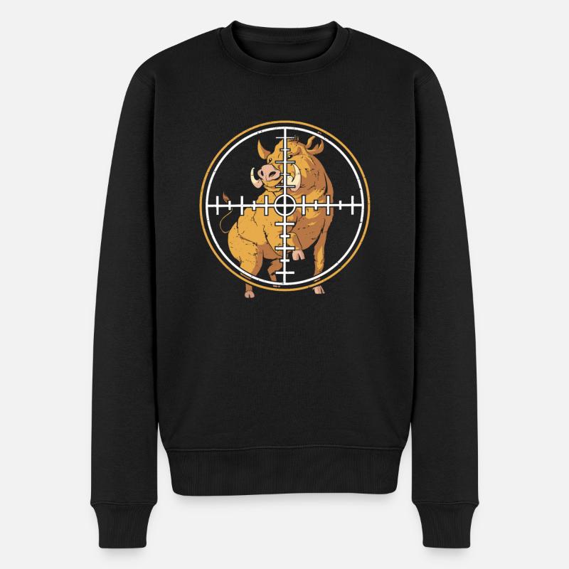 Chasse au sanglier chasseur sanglier - Pull Premium bio Homme - noir