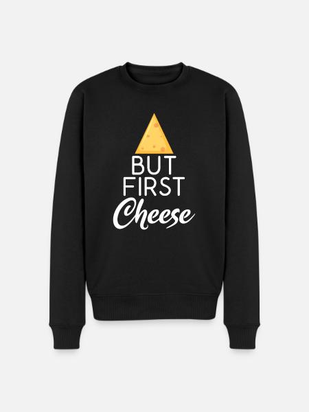 Snack Cheese Lover Cheese Gift - Men's Premium Organic Jumper - black