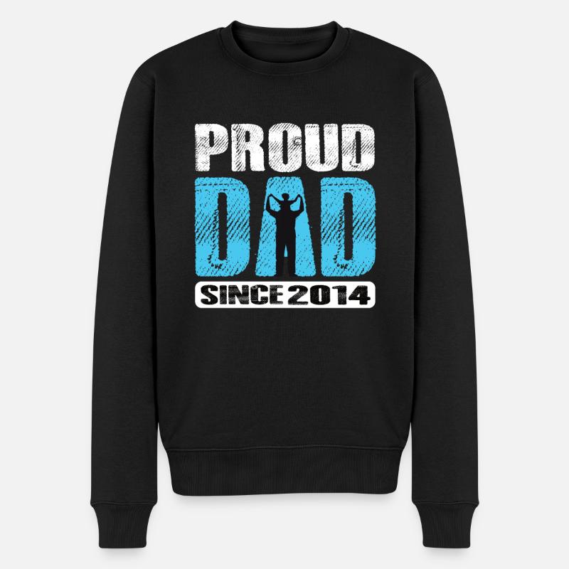 Proud Dad Since 2014 - Männer Premium Bio Pullover - Schwarz