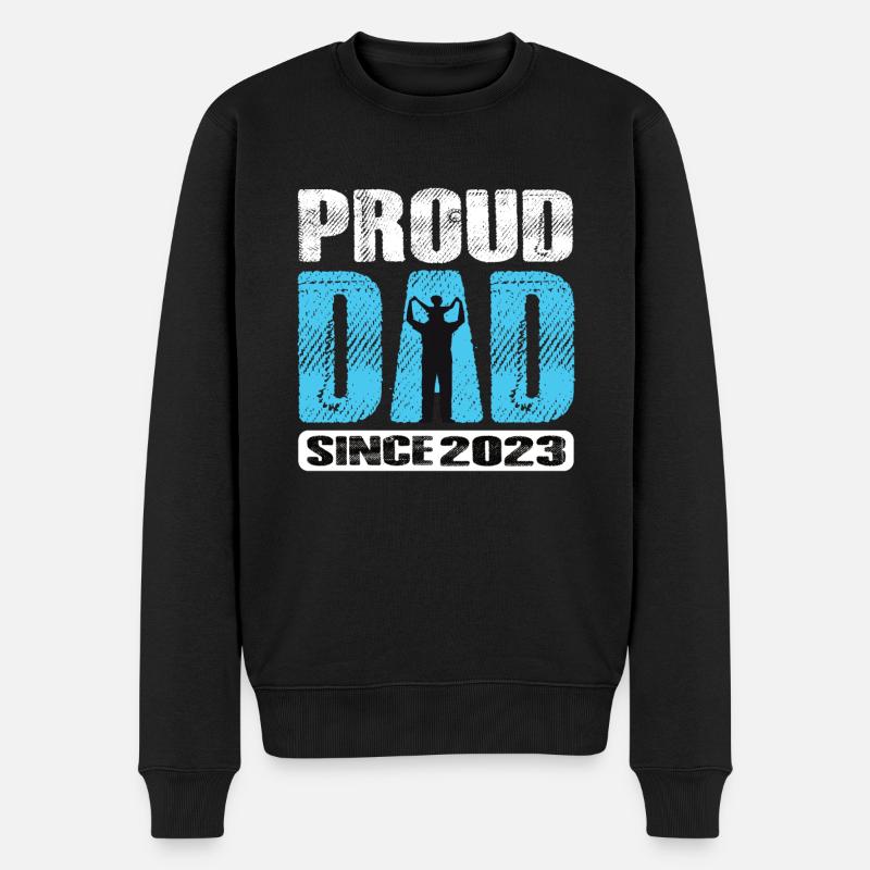 Fier papa depuis 2023 - Pull Premium bio Homme - noir