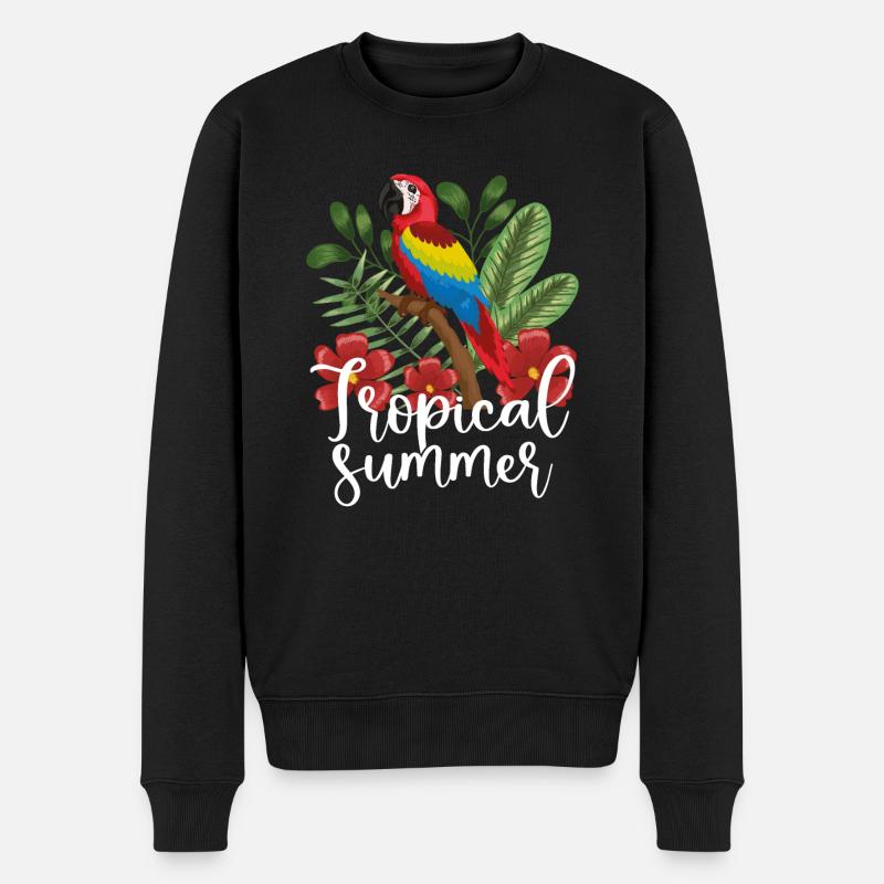 Perroquet d’été tropical - Pull Premium bio Homme - noir