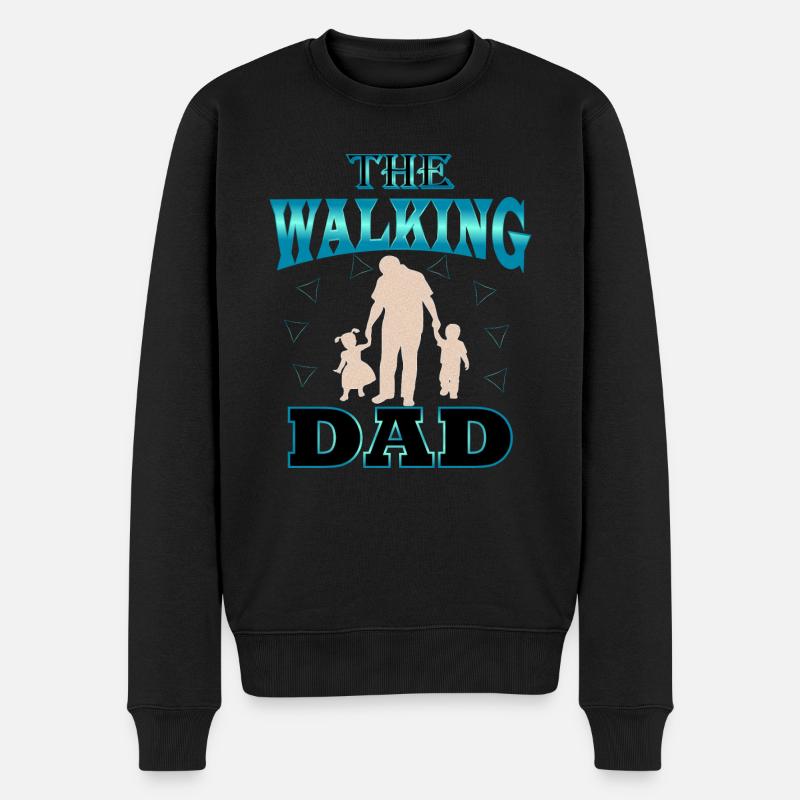 The walking Dad - Männer Premium Bio Pullover - Schwarz