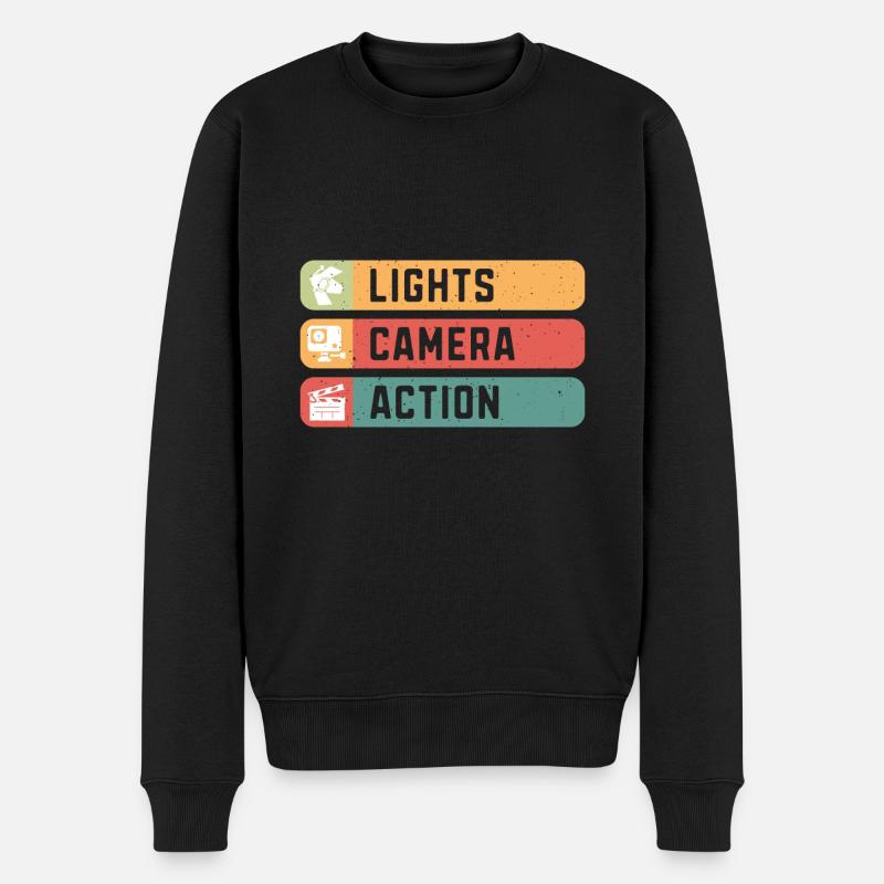 Film d’action Lights Camera - Pull Premium bio Homme - noir