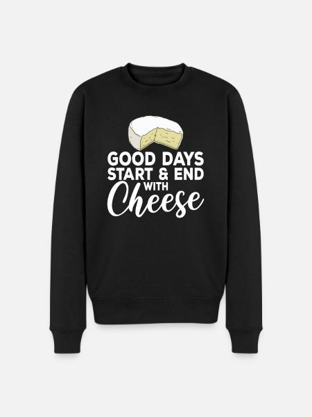Snack Cheese Lover Cheese Gift - Men's Premium Organic Jumper - black