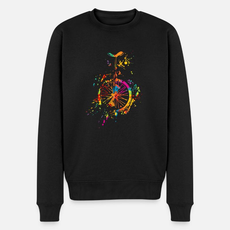 Einrad Akrobat Einradfahrerin Retro Vintage Einrad - Männer Premium Bio Pullover - Schwarz