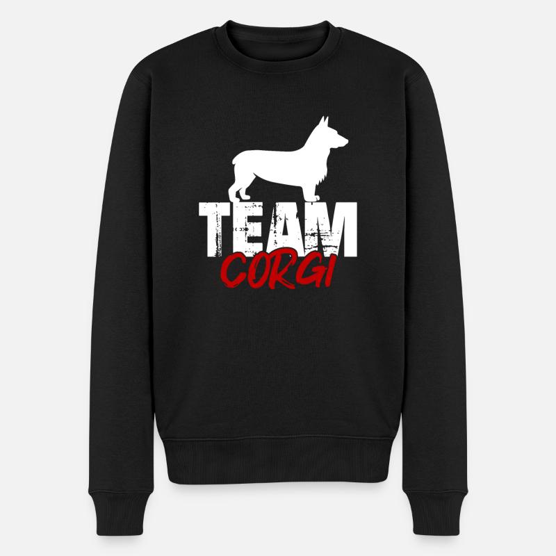 Team Corgi - Männer Premium Bio Pullover - Schwarz