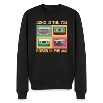 Born In The 70s Raised In The 80s 80er Party - Männer Premium Bio Pullover - Schwarz - Vorne - Nico (187cm)