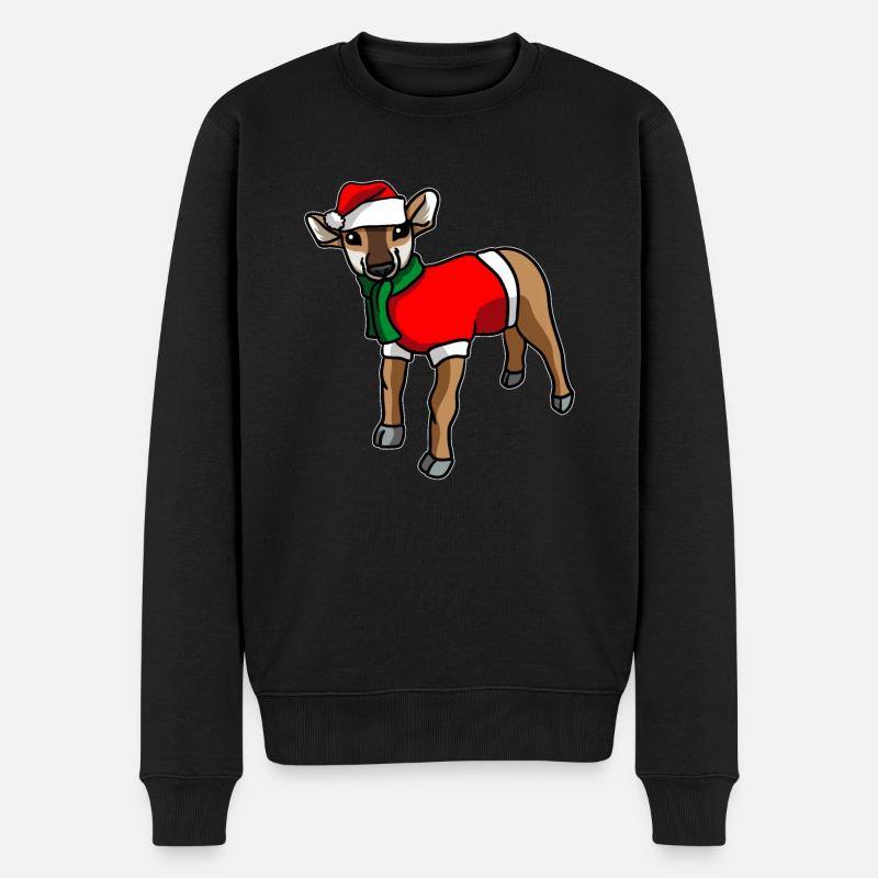 Antilope avec pull de Noël - Pull Premium bio Homme - noir