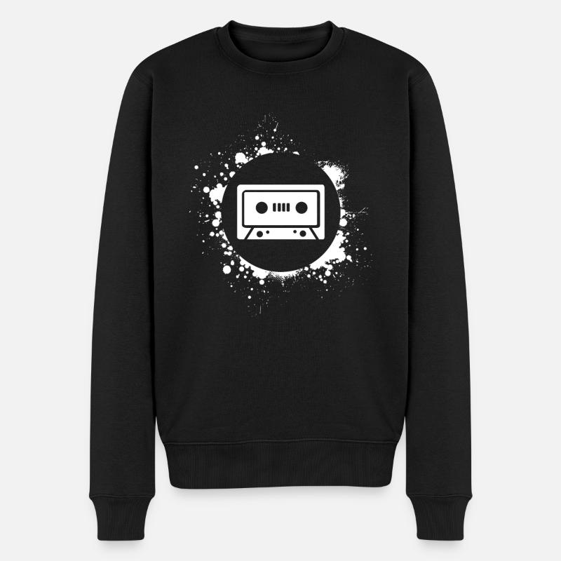 Kassette - Männer Premium Bio Pullover - Schwarz