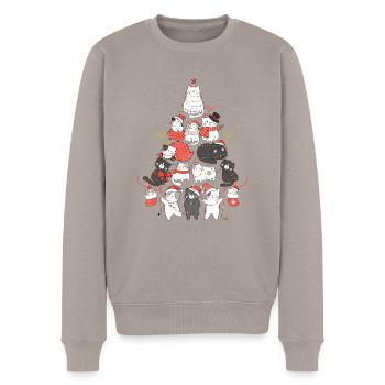 Cat Christmas Tree Cat Tree String Lights - Pull Premium bio Homme - taupe - Devant - Nico (187cm)