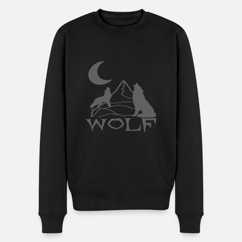 Loups - Pull Premium bio Homme - noir