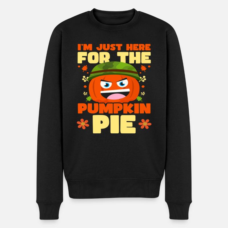 Thanksgiving Soldier For Pumpkin - Männer Premium Bio Pullover - Schwarz