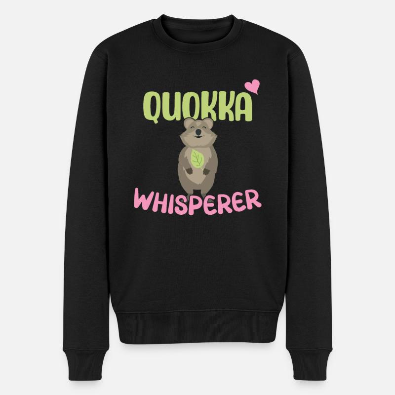 Quokka Whisperer - Quokka souriant - Pull Premium bio Homme - noir