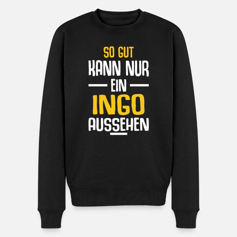 Ingo Vorname Name Geburtstag - Männer Premium Bio Pullover - Schwarz