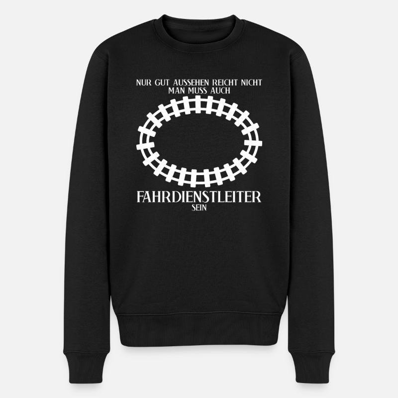 Fahrdienstleiter Züge Witz Zugführer - Männer Premium Bio Pullover - Schwarz