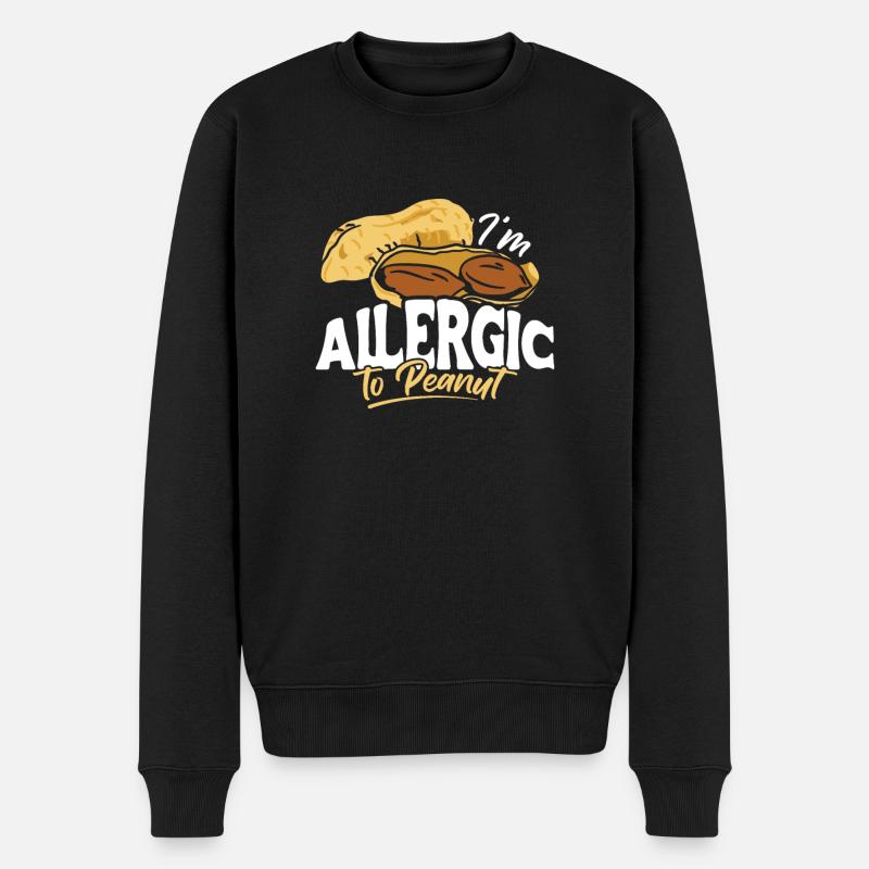 Im Allergic To Peanut Erdnuss Allergie Shirt - Männer Premium Bio Pullover - Schwarz