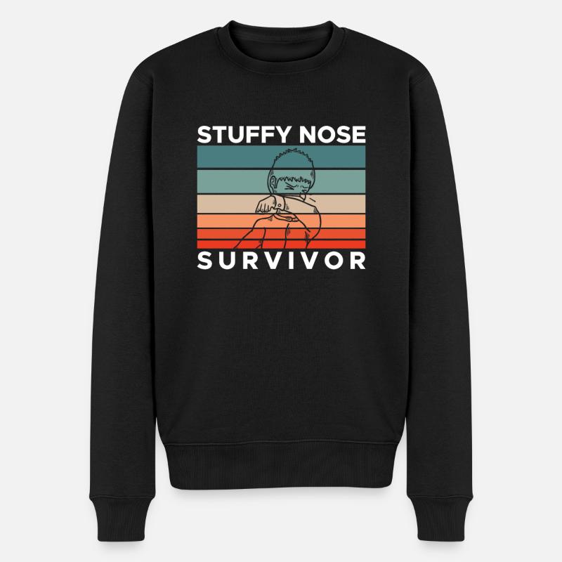 Stuffy Nose Survivor - Männer Premium Bio Pullover - Schwarz