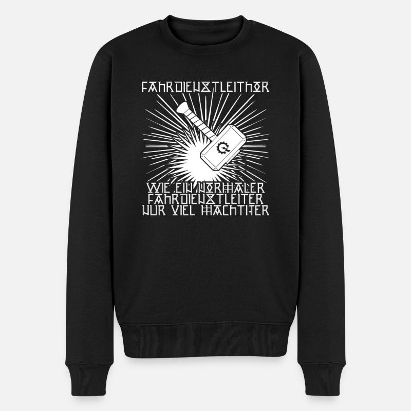 Fahrdienstleiter Zugführer Zuge Züge - Männer Premium Bio Pullover - Schwarz
