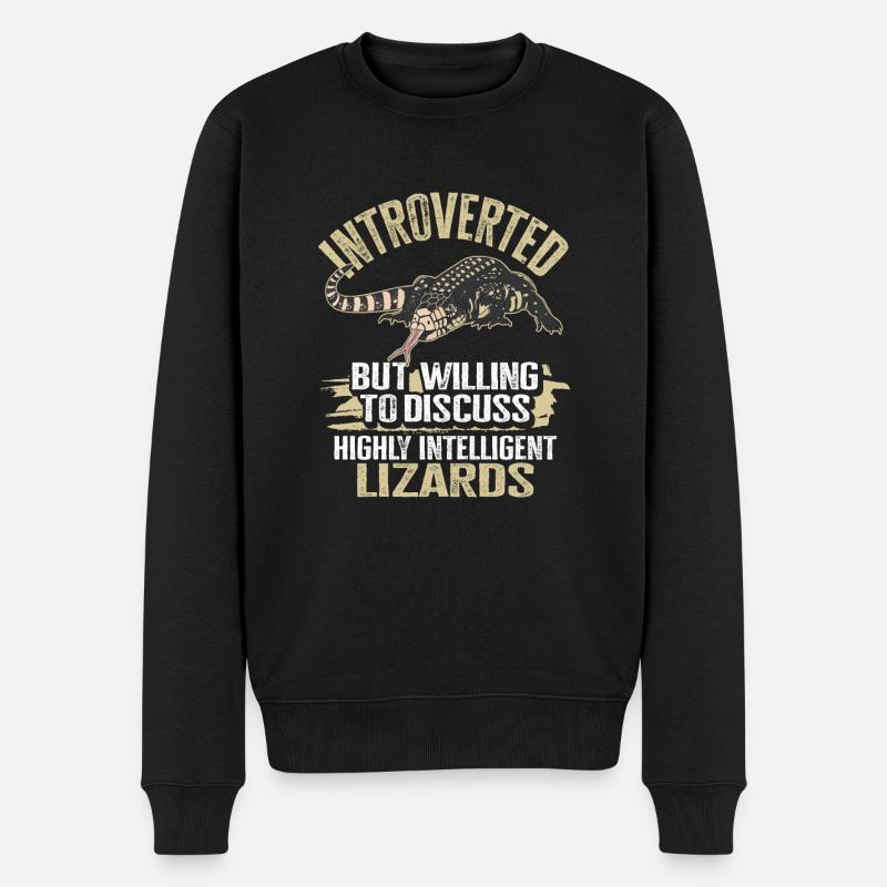 Tegu Eidechse Reptil Herpetologe - Männer Premium Bio Pullover - Schwarz
