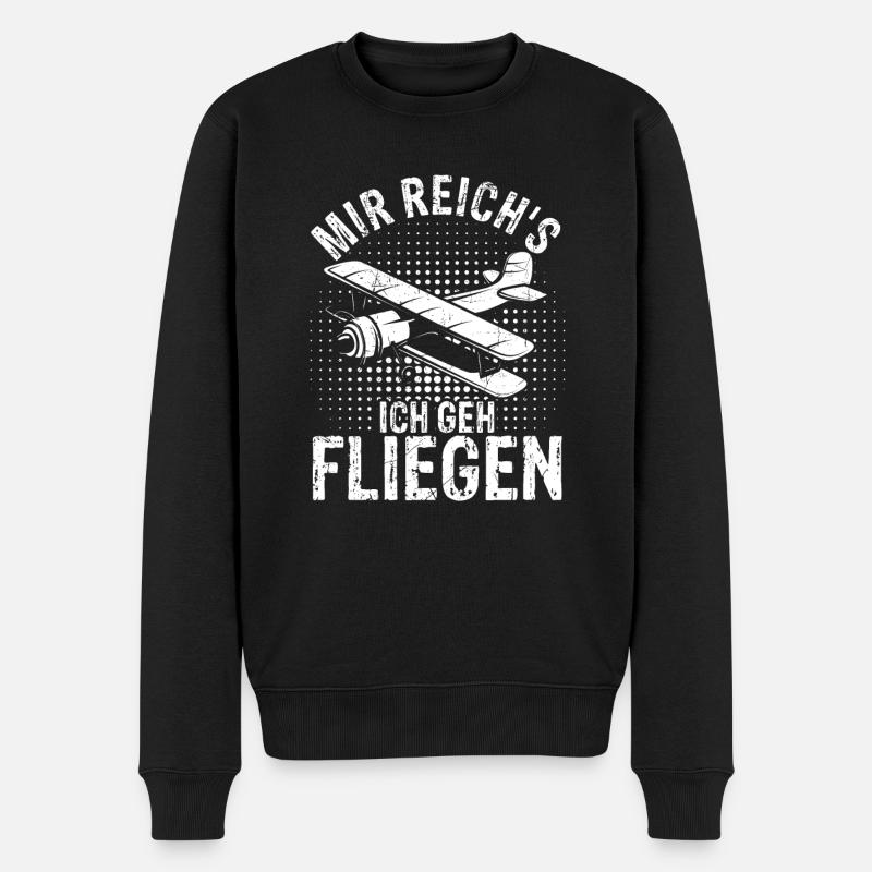 Helikopter Hubschrauber Spruch Abheben Flugzeug He - Männer Premium Bio Pullover - Schwarz